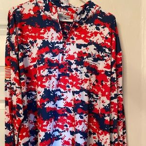 Men’s lightweight pullover~XXL~ Folds of Honor brand~ Red, white, blue pattern